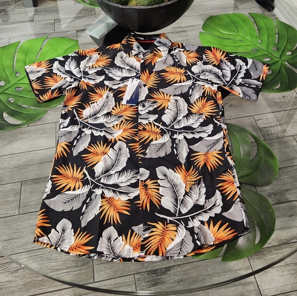 NWT ✅ SILVER STONE ⭐️ Casual Leaf Button Down Shirt - Picture 3 of 9